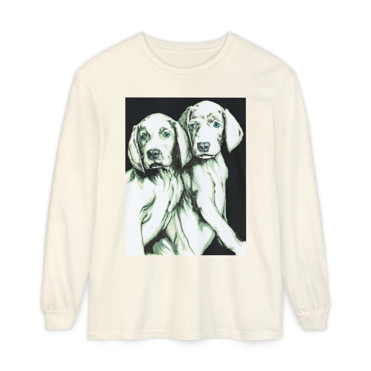 Dog Lover's Long Sleeve T-Shirt - Cute Puppy Illustration - Perfect Gift - Curran Artworks