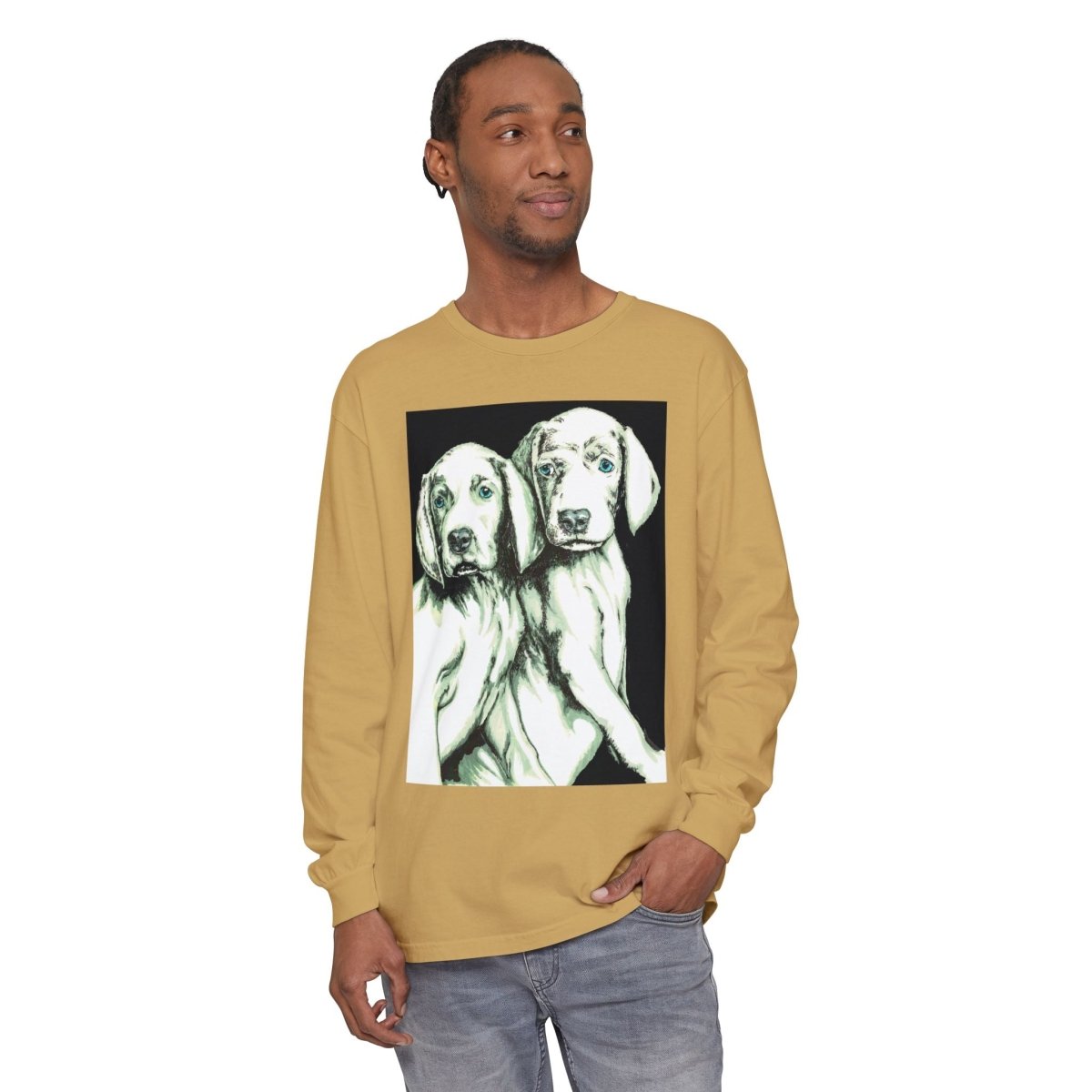 Dog Lover's Long Sleeve T-Shirt - Cute Puppy Illustration - Perfect Gift - Curran Artworks