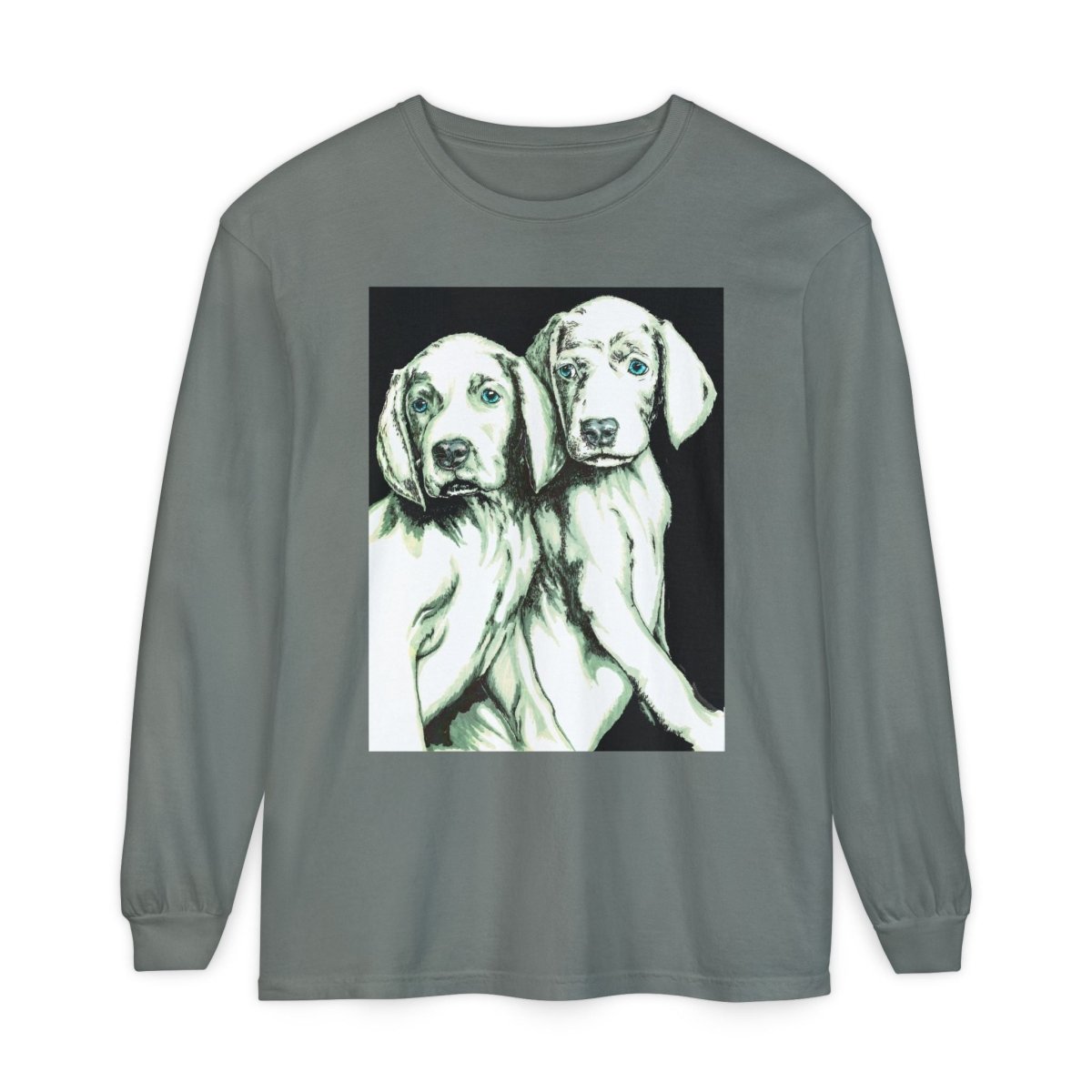 Dog Lover's Long Sleeve T-Shirt - Cute Puppy Illustration - Perfect Gift - Curran Artworks