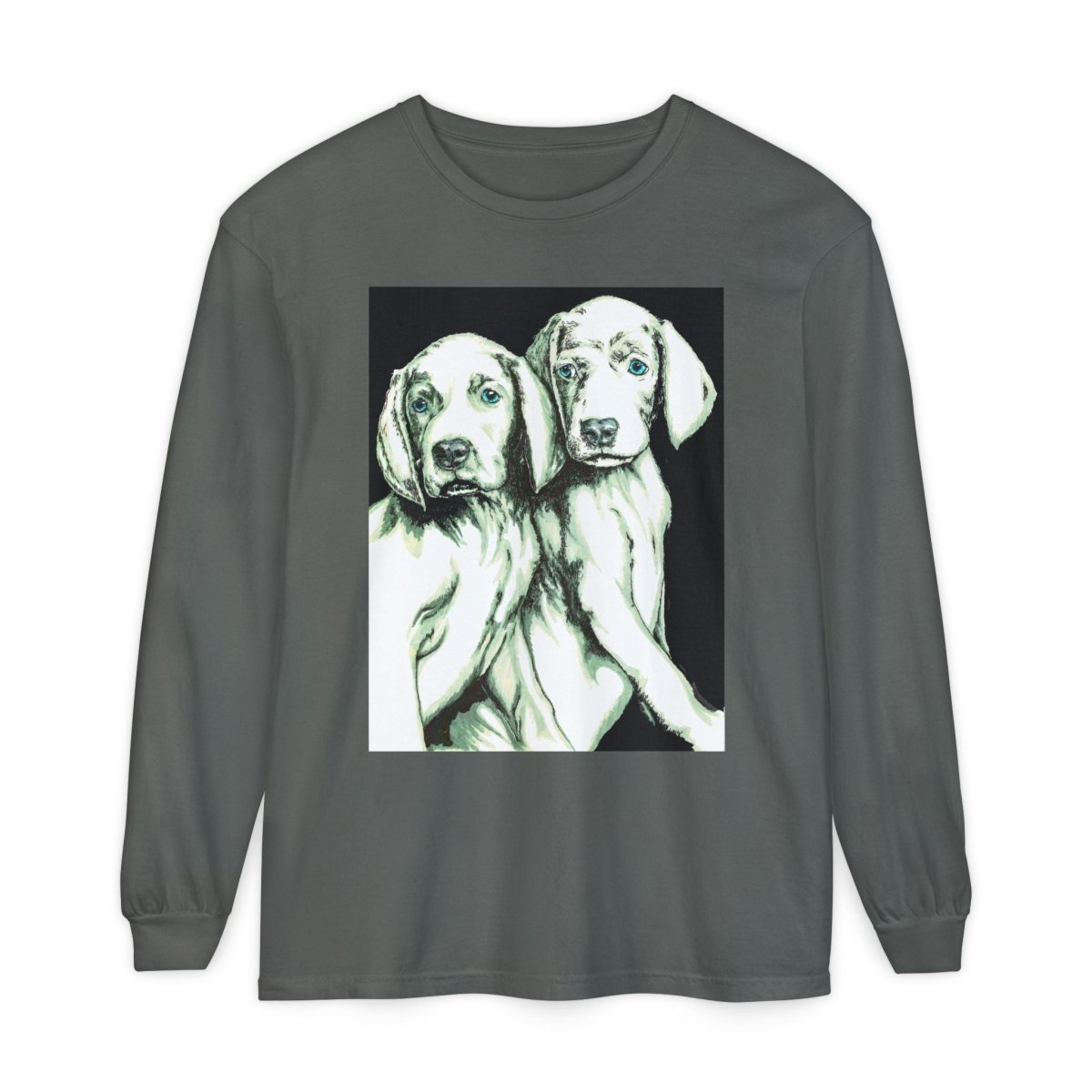 Dog Lover's Long Sleeve T-Shirt - Cute Puppy Illustration - Perfect Gift - Curran Artworks