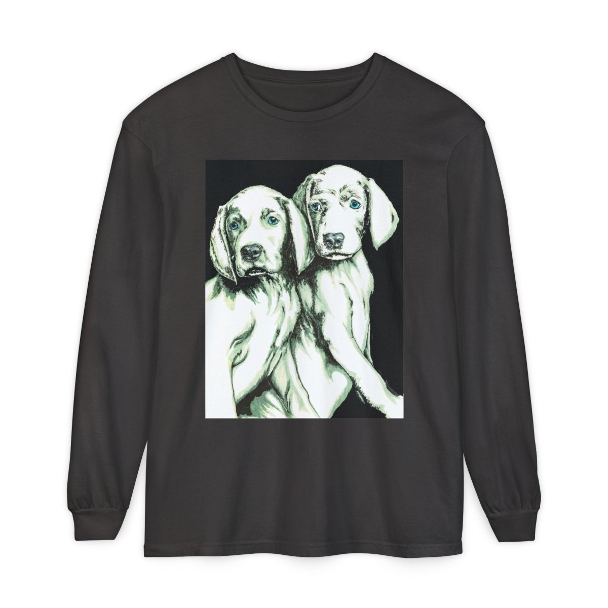 Dog Lover's Long Sleeve T-Shirt - Cute Puppy Illustration - Perfect Gift - Curran Artworks