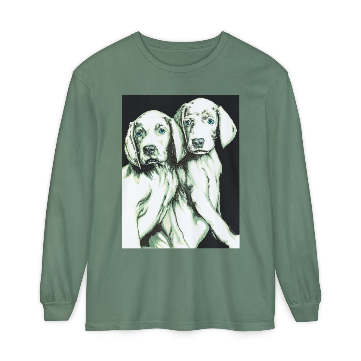 Dog Lover's Long Sleeve T-Shirt - Cute Puppy Illustration - Perfect Gift - Curran Artworks