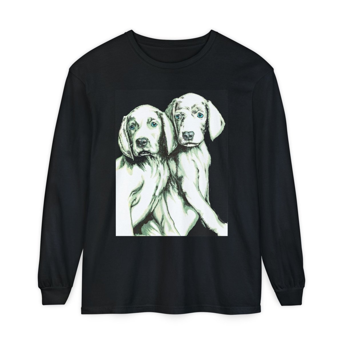 Dog Lover's Long Sleeve T-Shirt - Cute Puppy Illustration - Perfect Gift - Curran Artworks