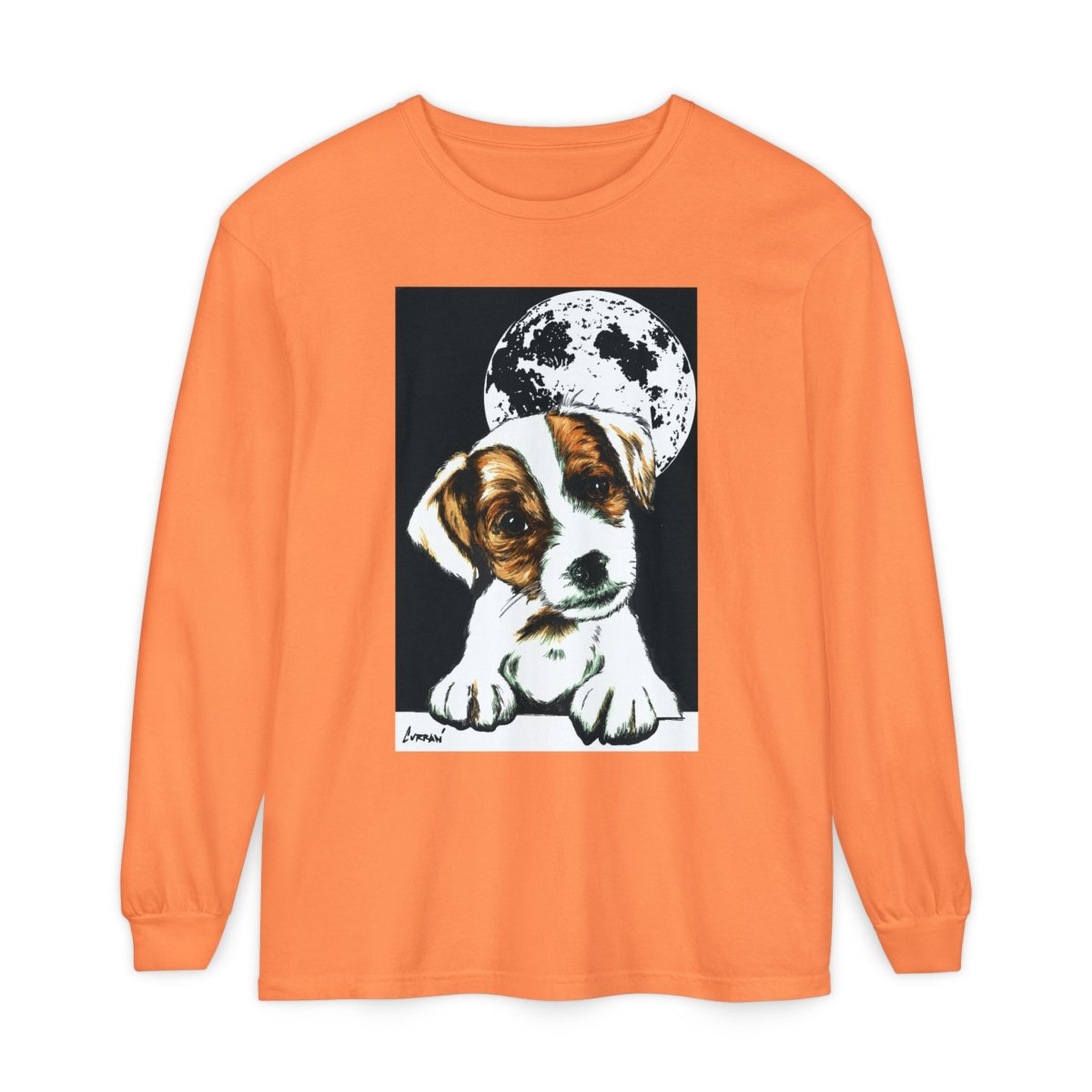 Dog Moon Long Sleeve T-Shirt Eco - Friendly Unisex - Perfect Gift for Pet Lovers - Curran Artworks