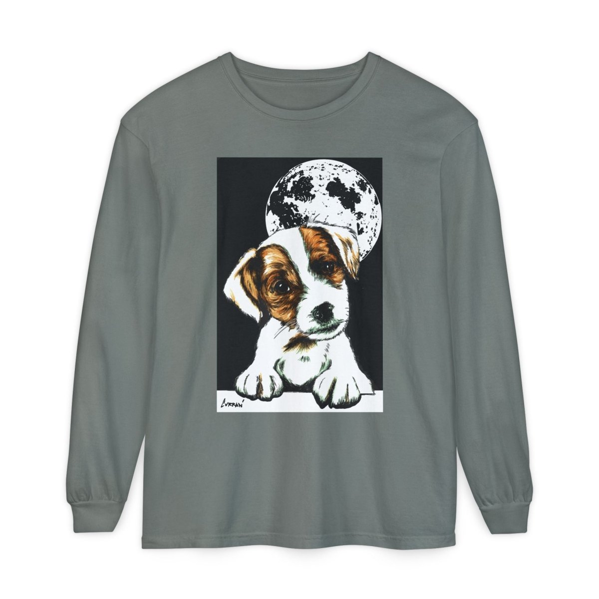 Dog Moon Long Sleeve T-Shirt Eco - Friendly Unisex - Perfect Gift for Pet Lovers - Curran Artworks