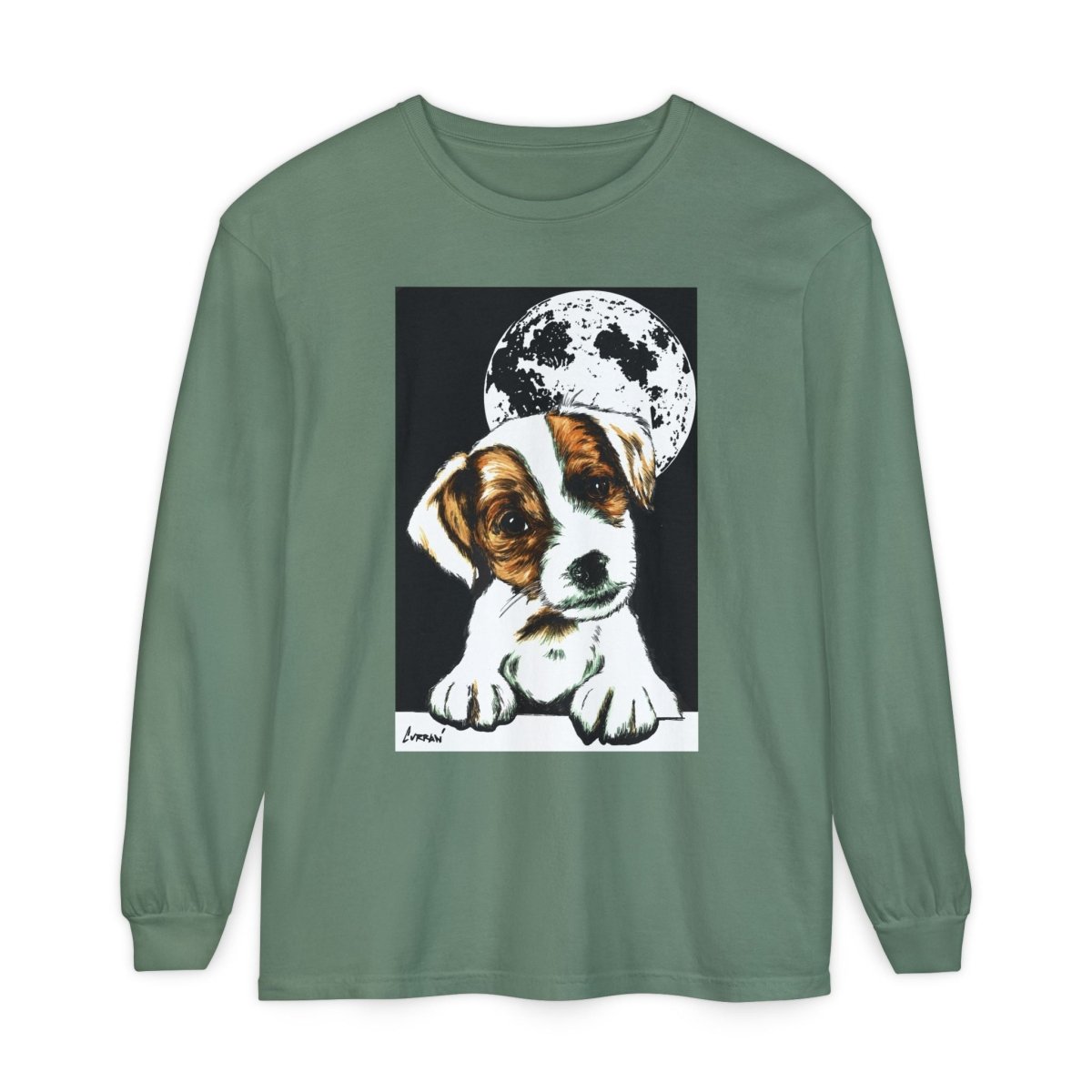 Dog Moon Long Sleeve T-Shirt Eco - Friendly Unisex - Perfect Gift for Pet Lovers - Curran Artworks