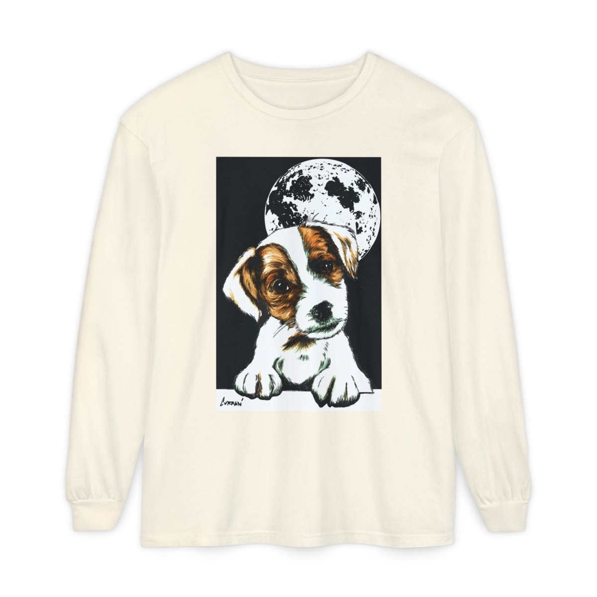 Dog Moon Long Sleeve T-Shirt Eco - Friendly Unisex - Perfect Gift for Pet Lovers - Curran Artworks