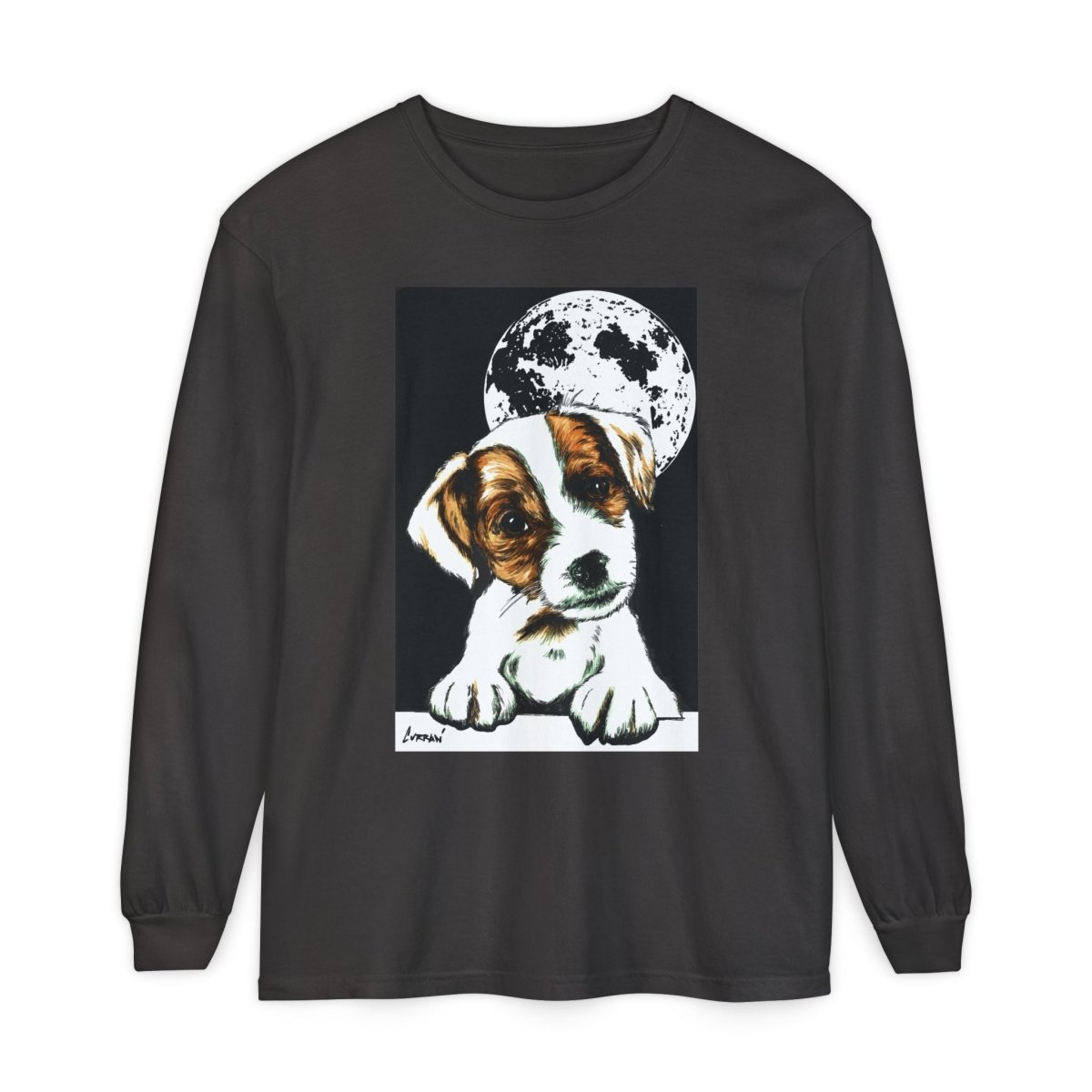 Dog Moon Long Sleeve T-Shirt Eco - Friendly Unisex - Perfect Gift for Pet Lovers - Curran Artworks