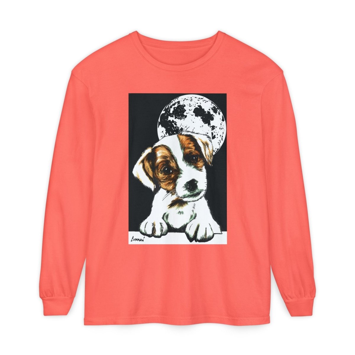 Dog Moon Long Sleeve T-Shirt Eco - Friendly Unisex - Perfect Gift for Pet Lovers - Curran Artworks