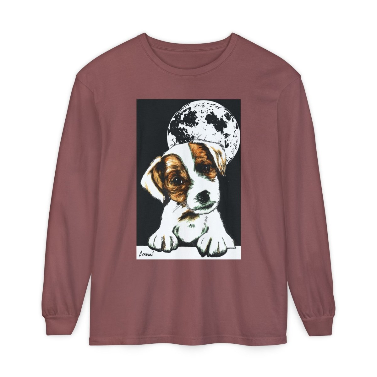 Dog Moon Long Sleeve T-Shirt Eco - Friendly Unisex - Perfect Gift for Pet Lovers - Curran Artworks