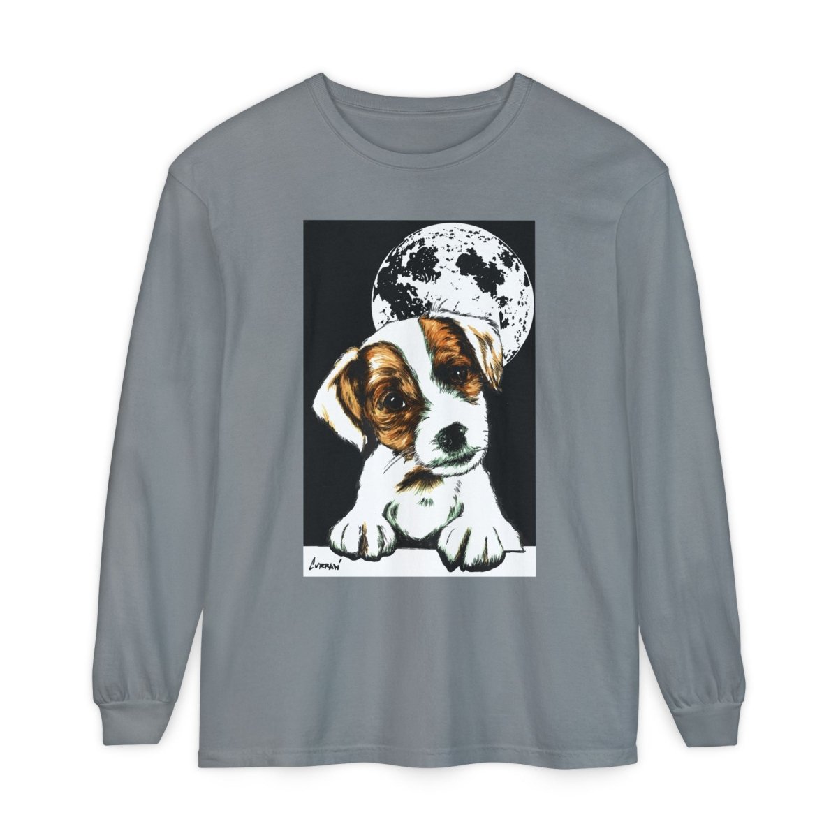 Dog Moon Long Sleeve T-Shirt Eco - Friendly Unisex - Perfect Gift for Pet Lovers - Curran Artworks