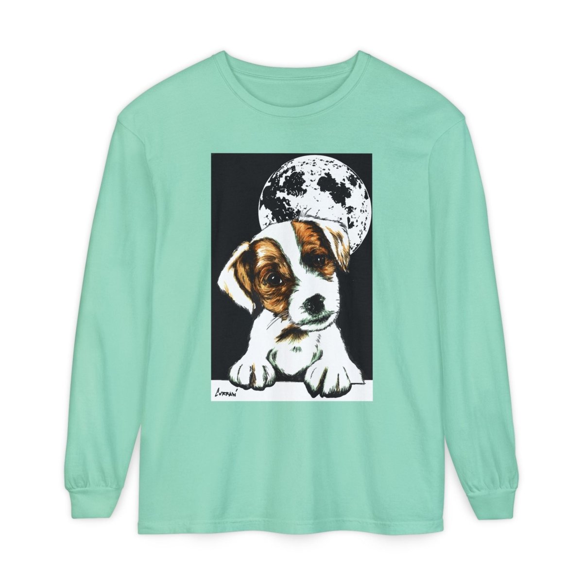 Dog Moon Long Sleeve T-Shirt Eco - Friendly Unisex - Perfect Gift for Pet Lovers - Curran Artworks