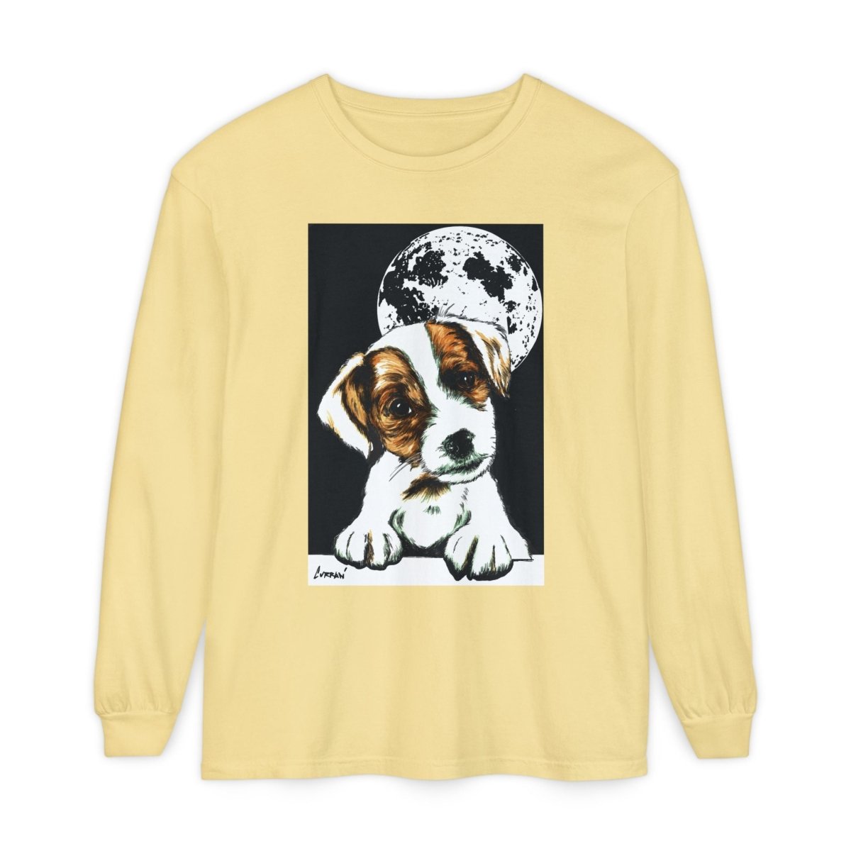 Dog Moon Long Sleeve T-Shirt Eco - Friendly Unisex - Perfect Gift for Pet Lovers - Curran Artworks
