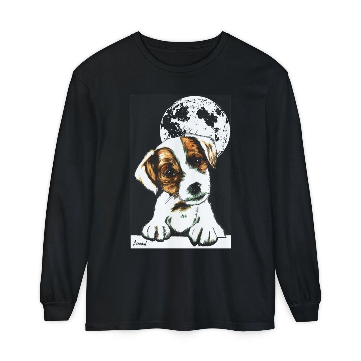 Dog Moon Long Sleeve T-Shirt Eco - Friendly Unisex - Perfect Gift for Pet Lovers - Curran Artworks