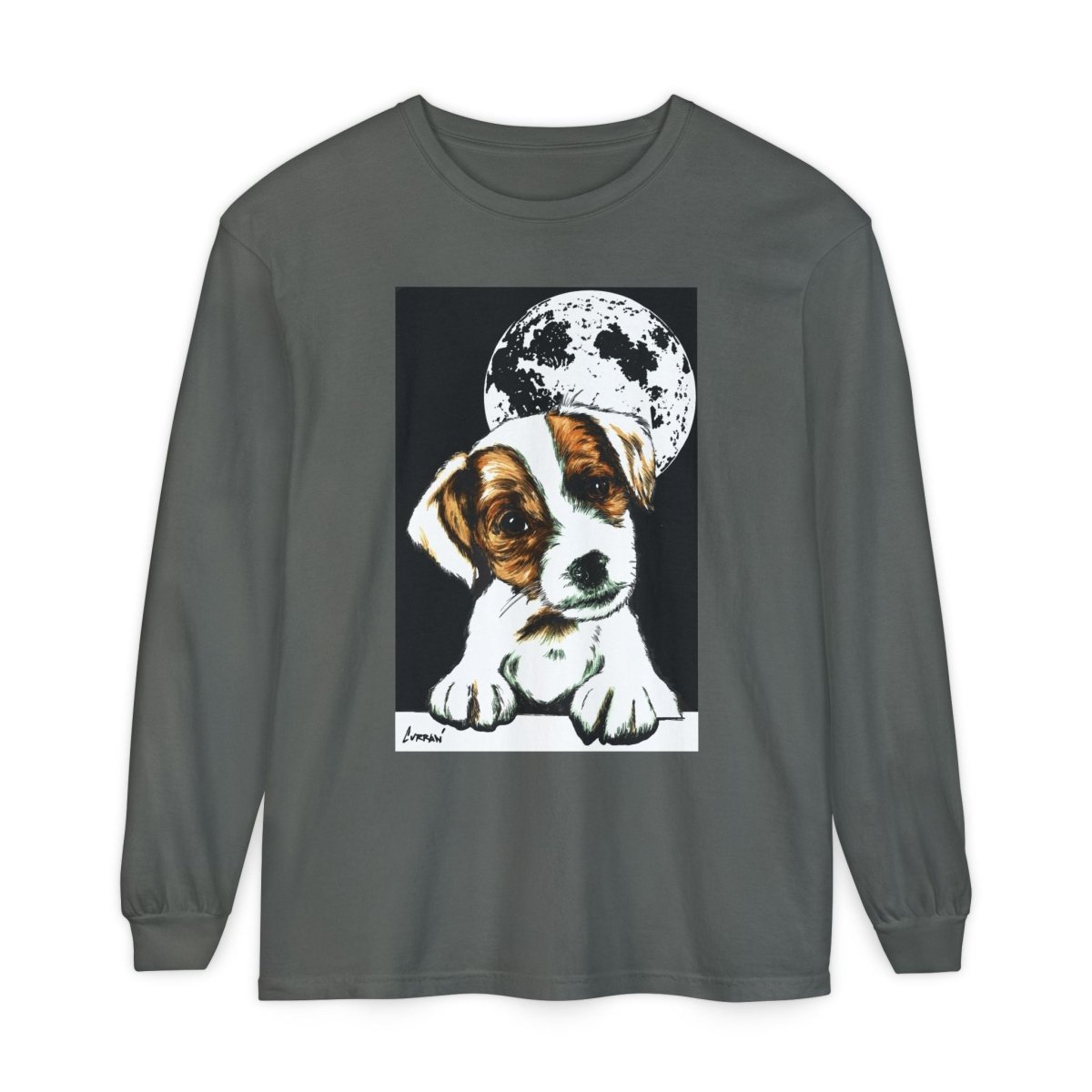 Dog Moon Long Sleeve T-Shirt Eco - Friendly Unisex - Perfect Gift for Pet Lovers - Curran Artworks