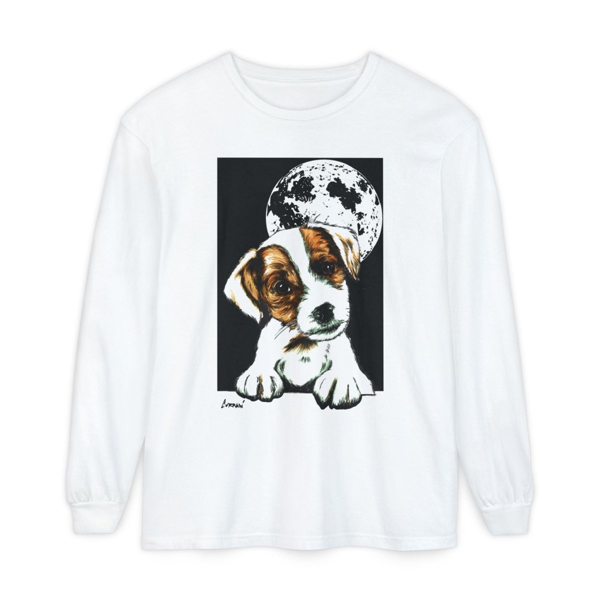 Dog Moon Long Sleeve T-Shirt Eco - Friendly Unisex - Perfect Gift for Pet Lovers - Curran Artworks