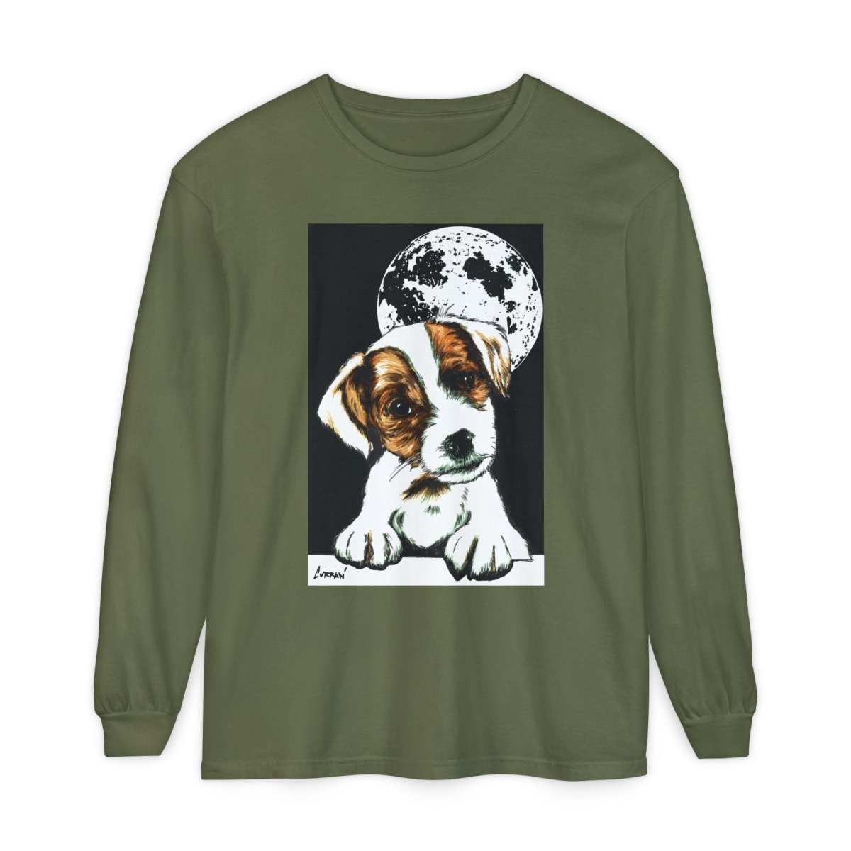 Dog Moon Long Sleeve T-Shirt Eco - Friendly Unisex - Perfect Gift for Pet Lovers - Curran Artworks