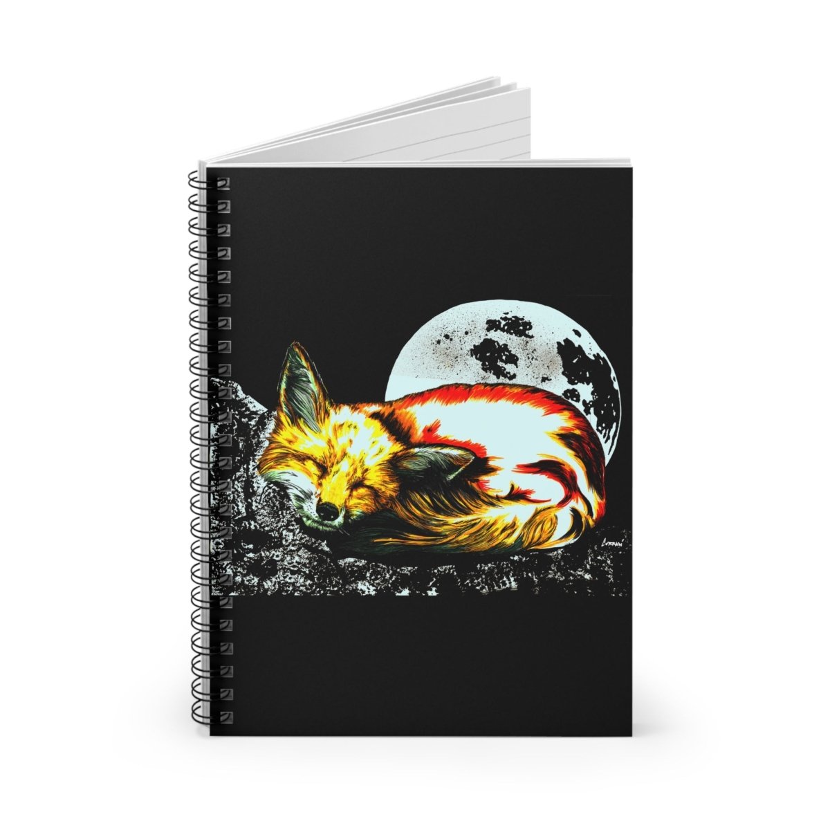 Dreamy Red Fox Spiral Notebook - Moonlit Design - Perfect for Journaling & Gifts - Curran Artworks