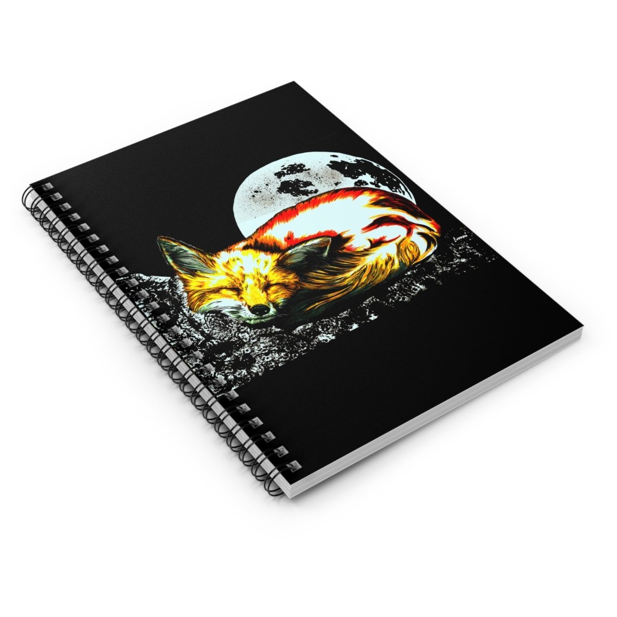 Dreamy Red Fox Spiral Notebook - Moonlit Design - Perfect for Journaling & Gifts - Curran Artworks