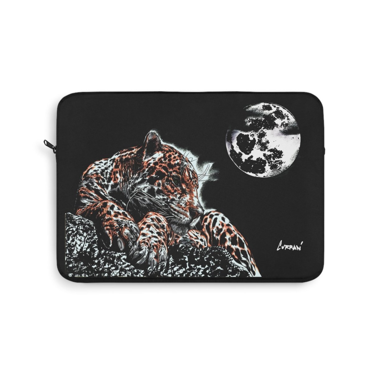 Elegant Jaguar Laptop Sleeve - Moonlit Design, Perfect for Animal Lovers - Curran Artworks