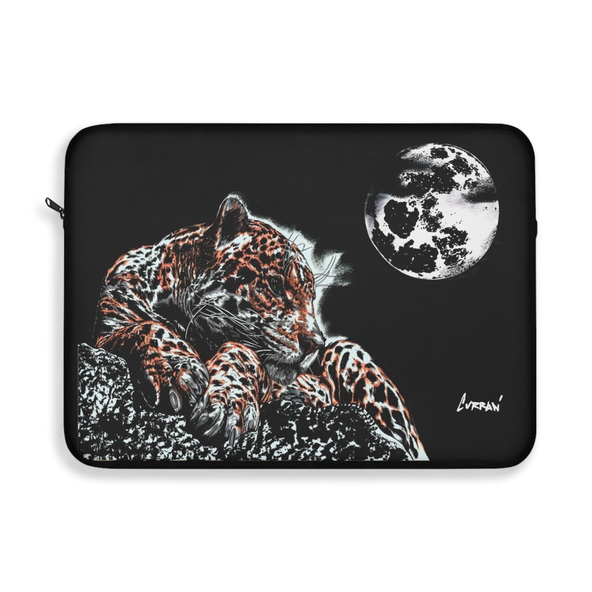 Elegant Jaguar Laptop Sleeve - Moonlit Design, Perfect for Animal Lovers - Curran Artworks