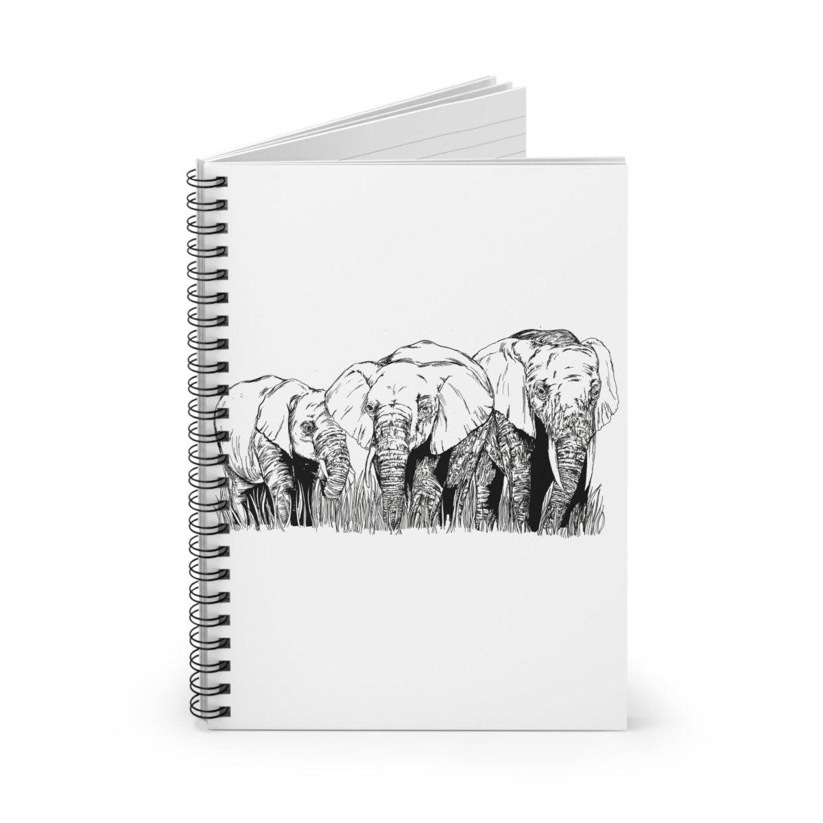 Elephant Art Spiral Notebook - Nature - Inspired Ruled Journal for Creative Minds - Curran Artworks