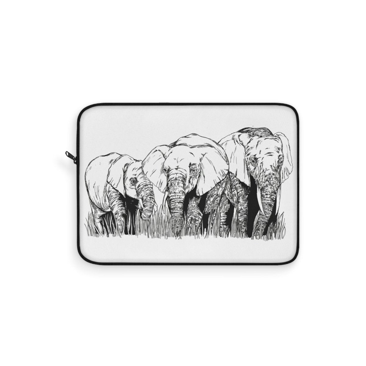 Elephant Family Laptop Sleeve - Stylish and Protective for Nature Lovers - Curran Artworks