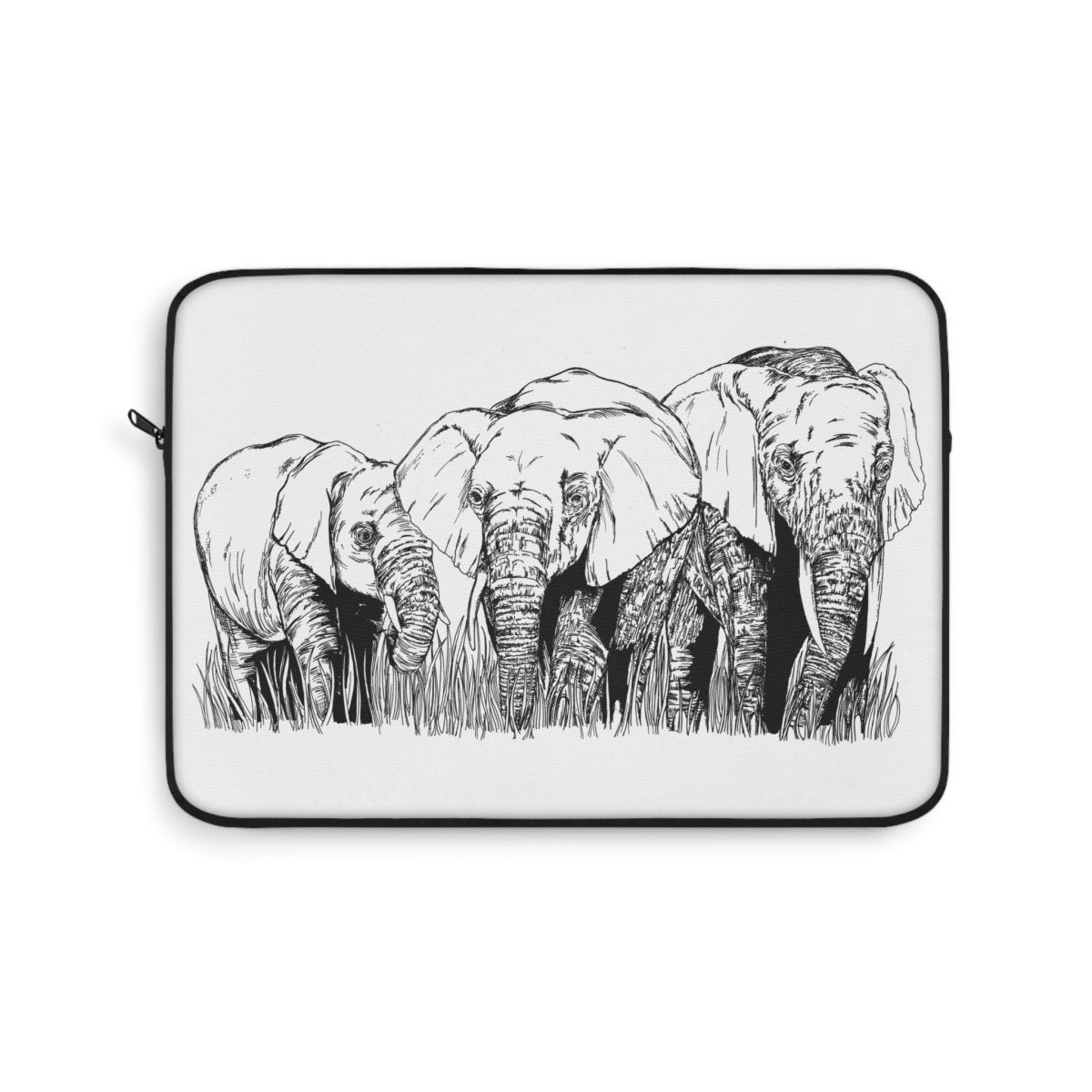 Elephant Family Laptop Sleeve - Stylish and Protective for Nature Lovers - Curran Artworks