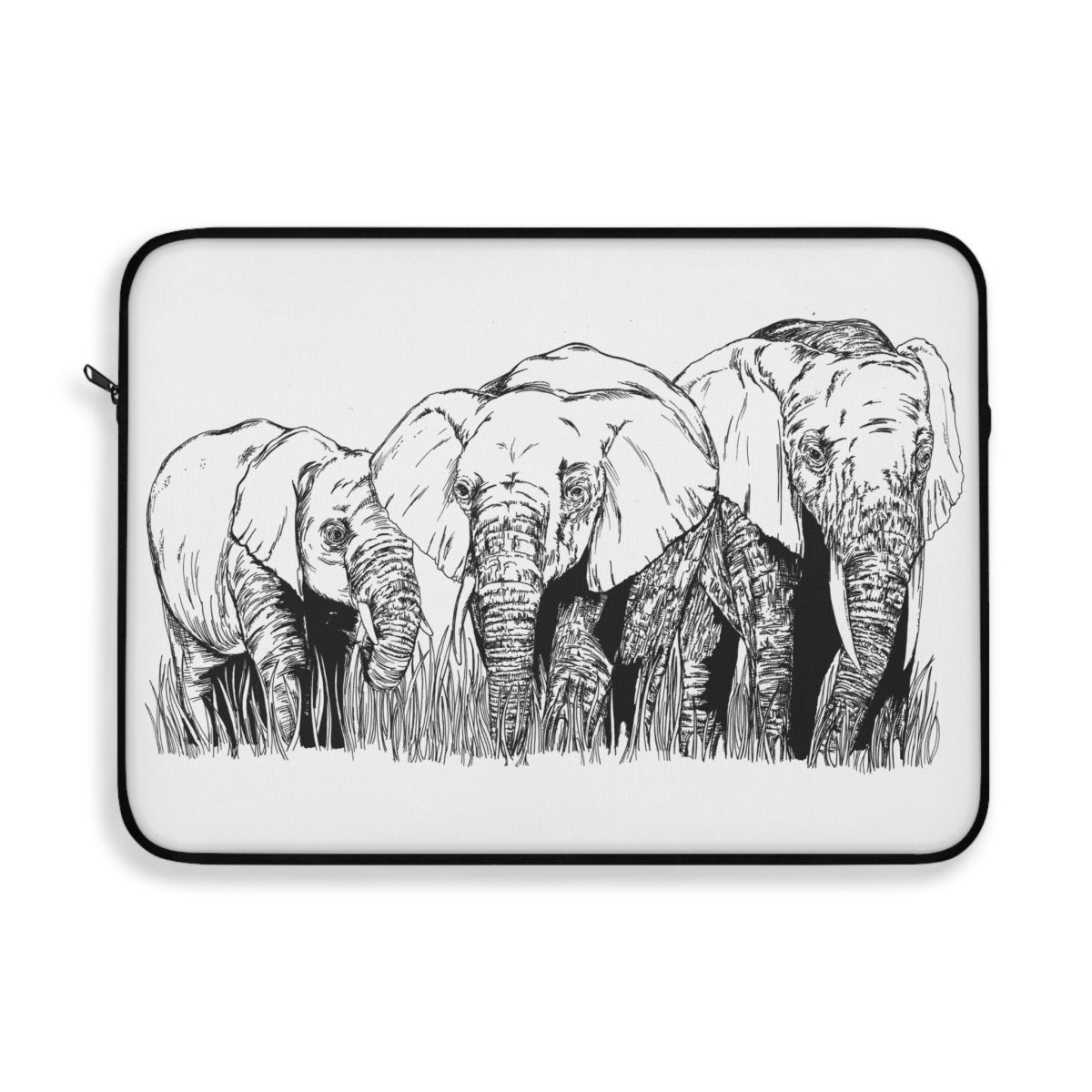 Elephant Family Laptop Sleeve - Stylish and Protective for Nature Lovers - Curran Artworks