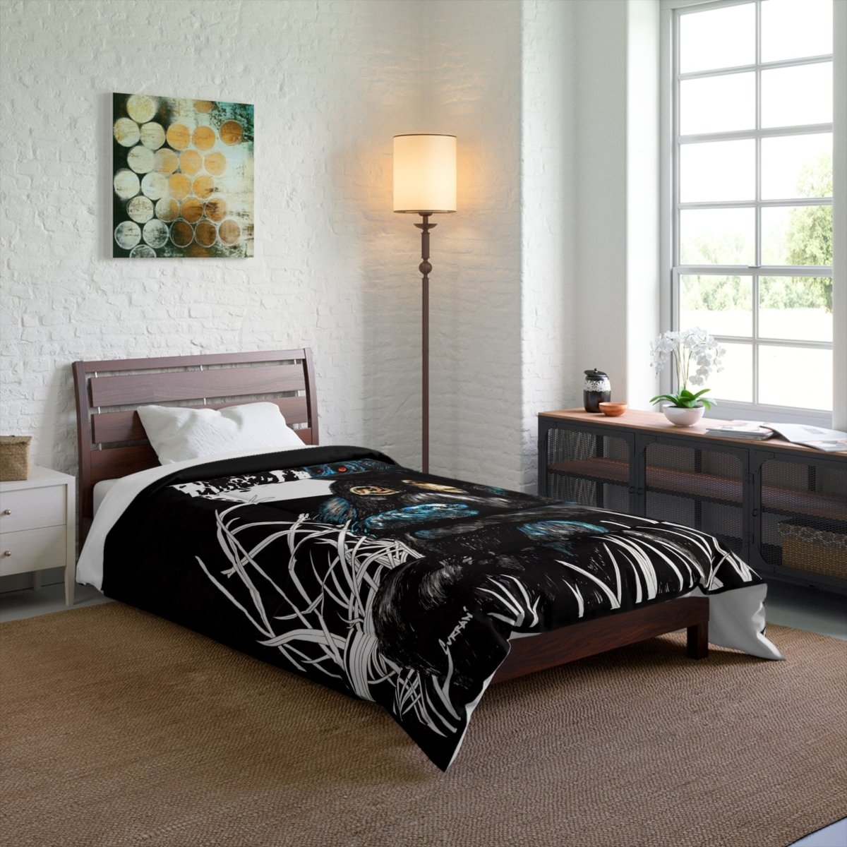 Embracing Love Comforter - Artistic Gorilla and Child Design for Cozy Bedrooms - Curran Artworks