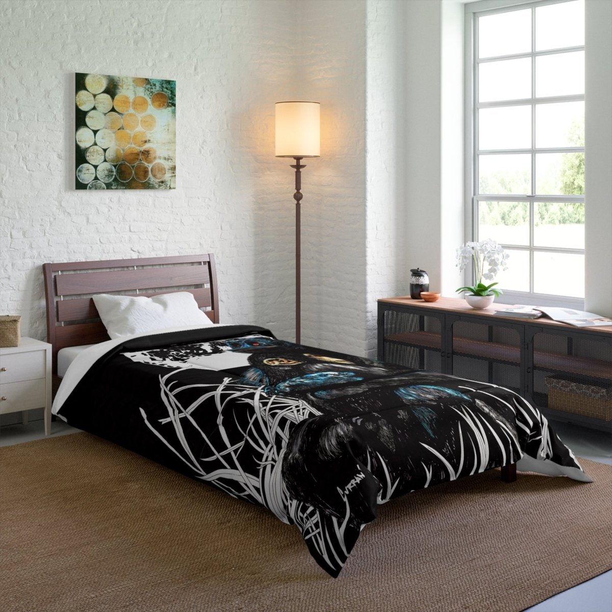 Embracing Love Comforter - Artistic Gorilla and Child Design for Cozy Bedrooms - Curran Artworks