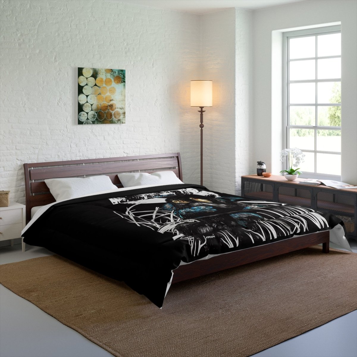 Embracing Love Comforter - Artistic Gorilla and Child Design for Cozy Bedrooms - Curran Artworks