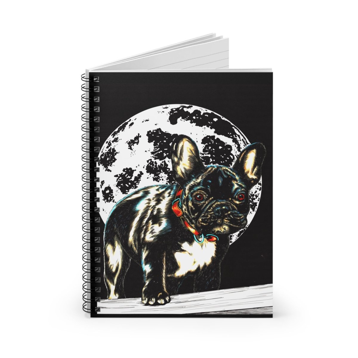 French Bulldog Spiral Notebook - Ruled Line featuring Hand Drawn Art - Curran Artworks