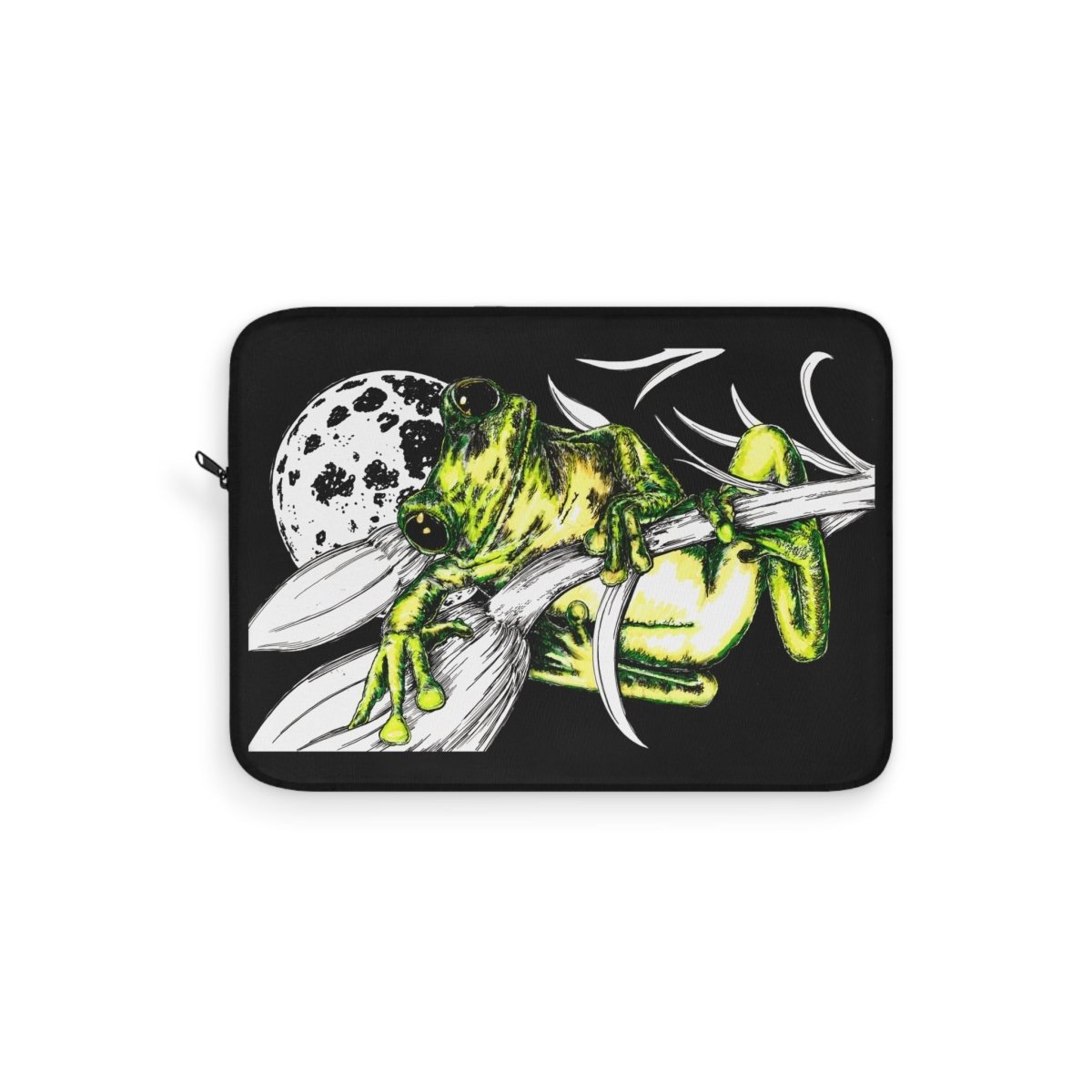 Frog Art Laptop Sleeve - Eco - Friendly Green Frog Design - Curran Artworks