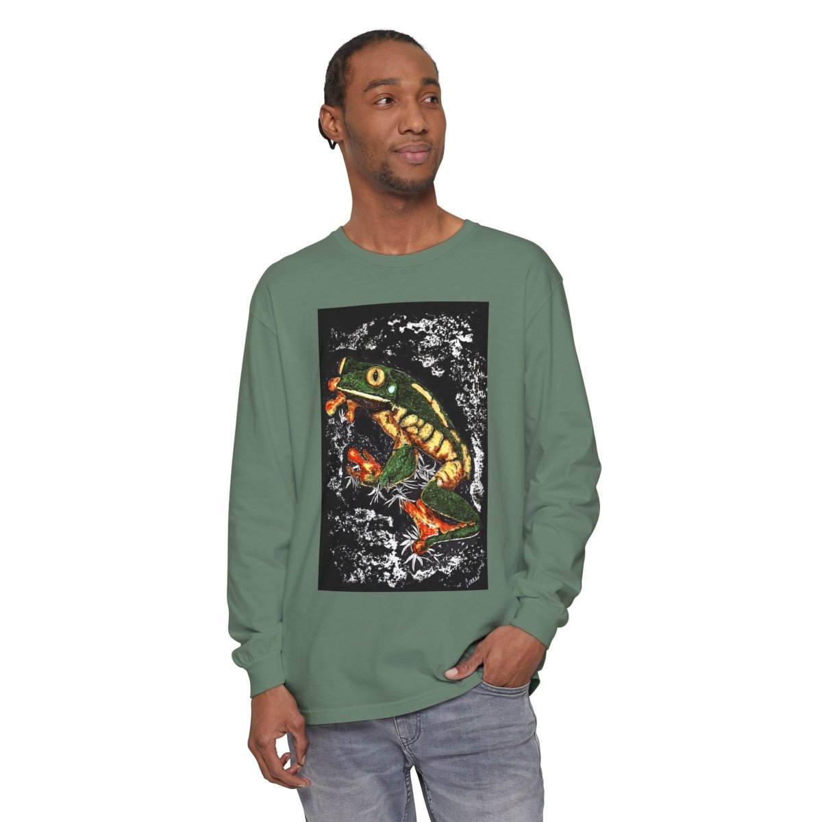 Frog Art Unisex Long Sleeve T-Shirt - Nature - Inspired Casual Wear - Curran Artworks