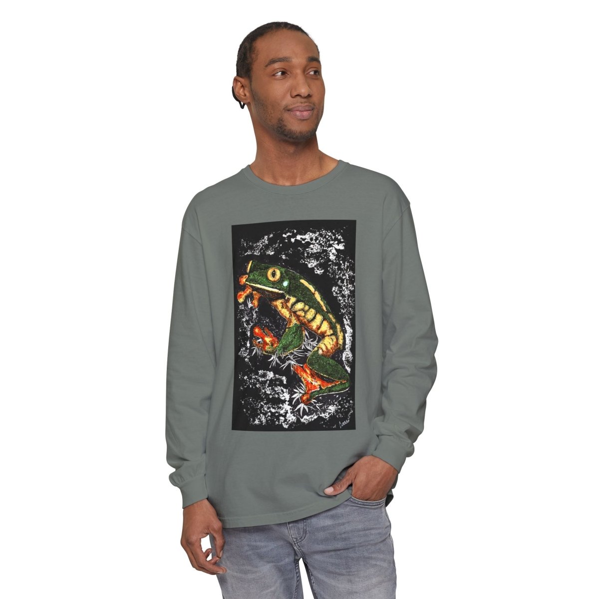 Frog Art Unisex Long Sleeve T-Shirt - Nature - Inspired Casual Wear - Curran Artworks