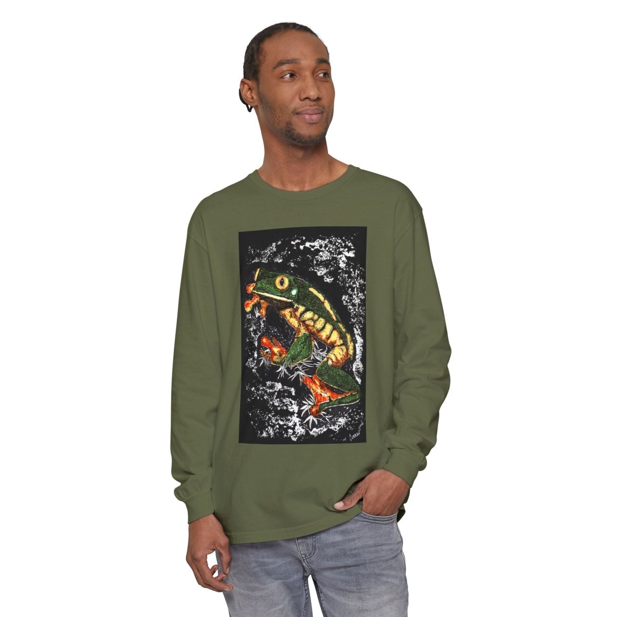 Frog Art Unisex Long Sleeve T-Shirt - Nature - Inspired Casual Wear - Curran Artworks