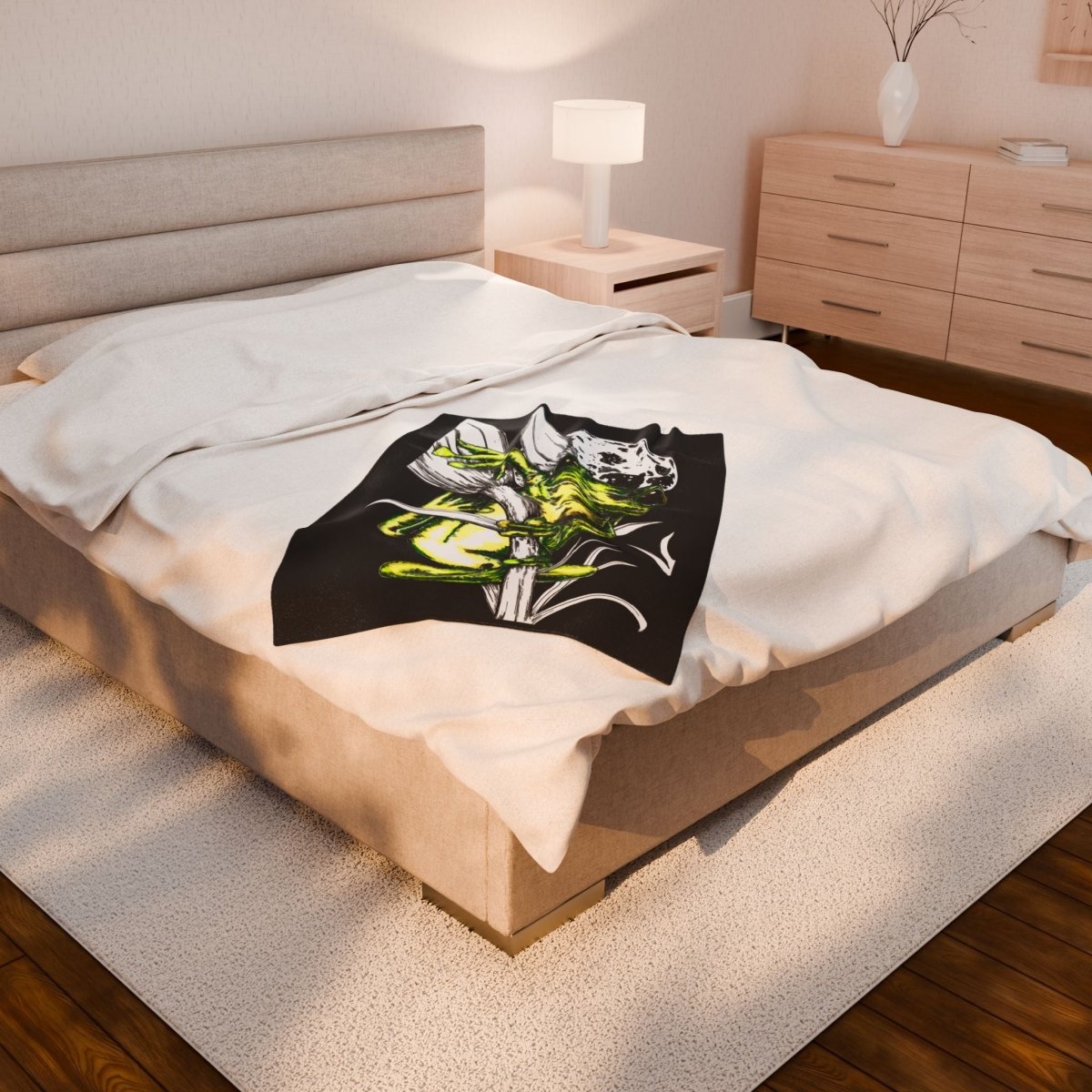 Frog Moon Velveteen Plush Blanket - Cozy & Unique Home Decor - Curran Artworks