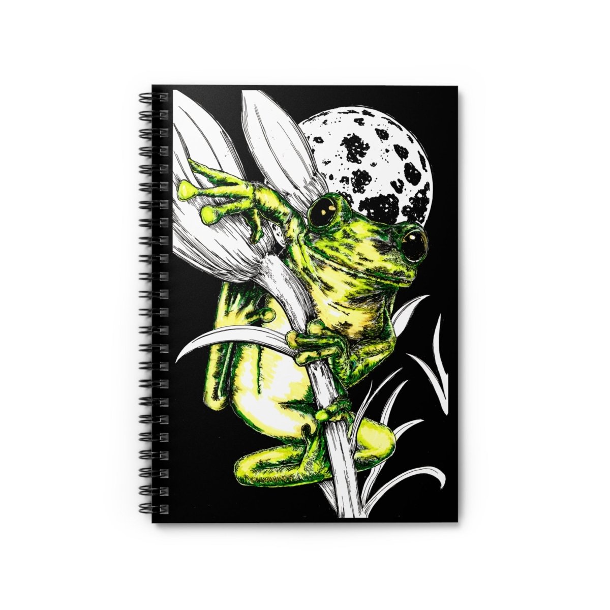Frog Themed Spiral Notebook - Ruled Line for Nature Lovers - Curran Artworks