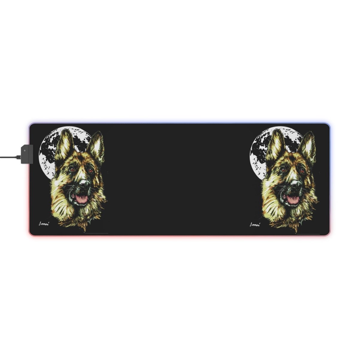 German Shepherd Design Illuminated LED Gaming Mouse Pad - Curran Artworks