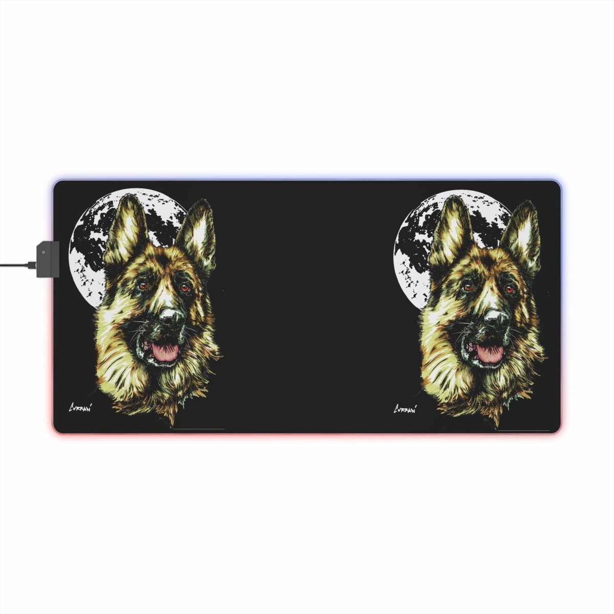 German Shepherd Design Illuminated LED Gaming Mouse Pad - Curran Artworks
