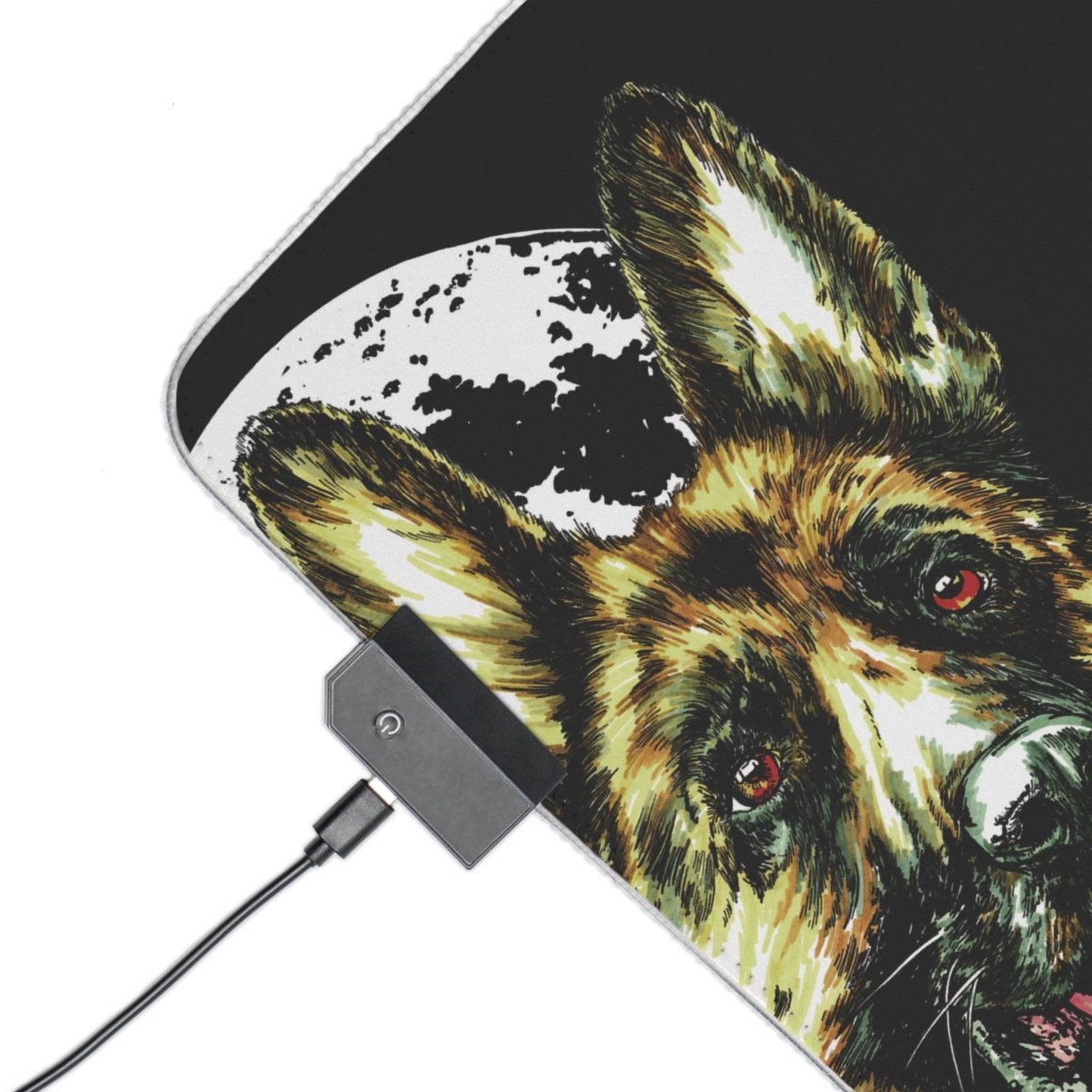 German Shepherd Design Illuminated LED Gaming Mouse Pad - Curran Artworks