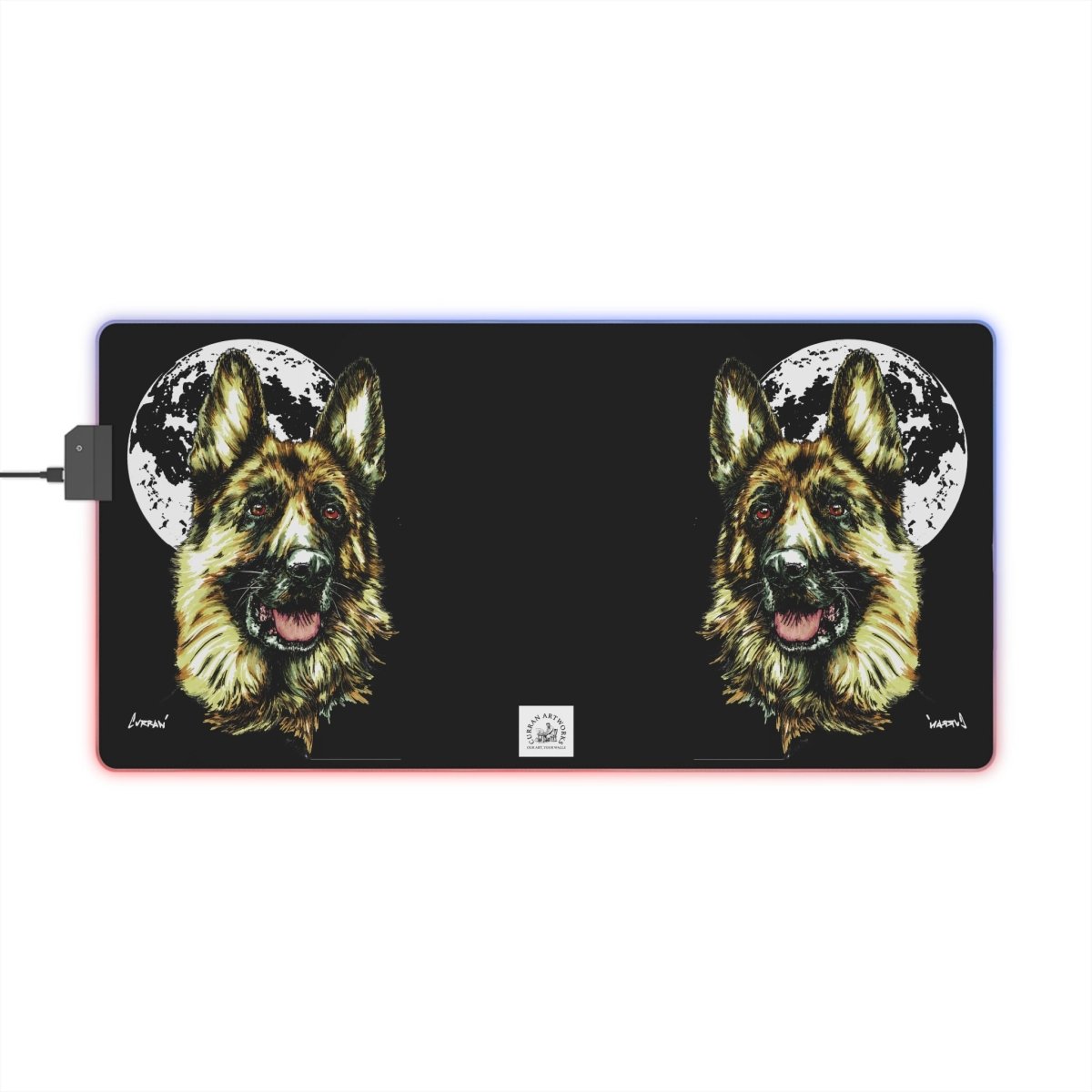 German Shepherd Design Illuminated LED Gaming Mouse Pad - Curran Artworks