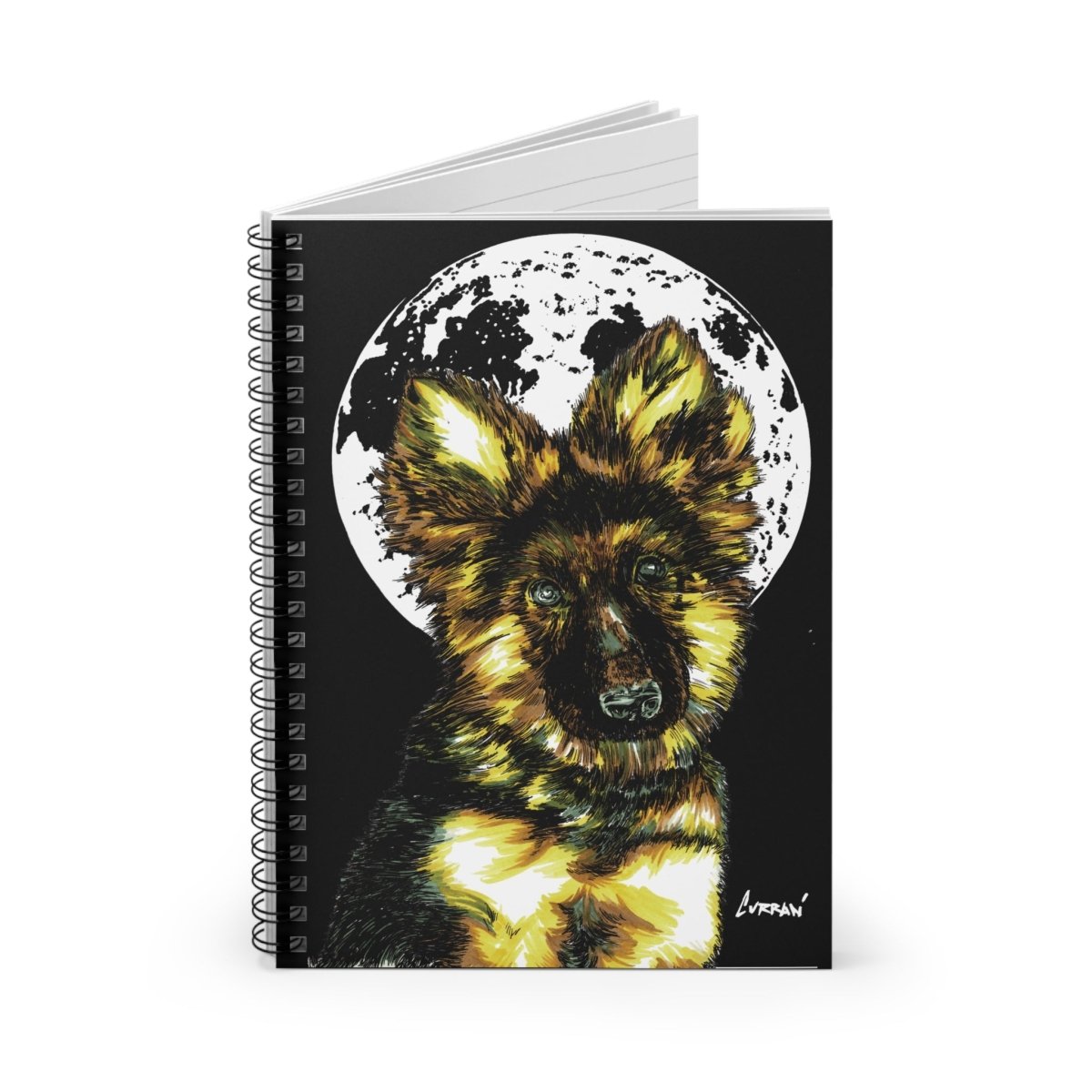 German Sheppard Spiral Notebook - Ruled Line - Curran Artworks