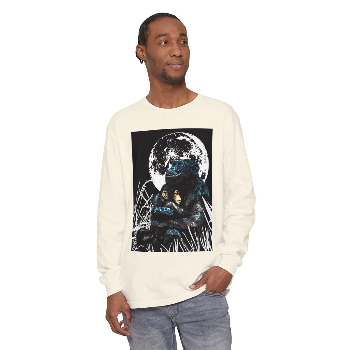 Gorilla and Child Long Sleeve T-Shirt - Nature - Inspired Gift for Animal Lovers - Curran Artworks