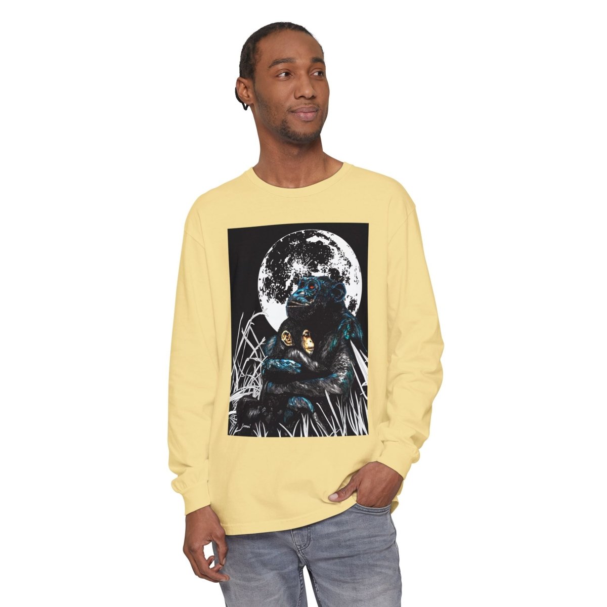 Gorilla and Child Long Sleeve T-Shirt - Nature - Inspired Gift for Animal Lovers - Curran Artworks