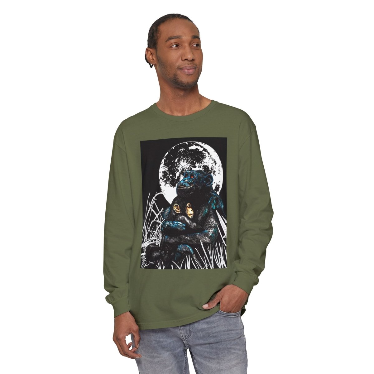 Gorilla and Child Long Sleeve T-Shirt - Nature - Inspired Gift for Animal Lovers - Curran Artworks