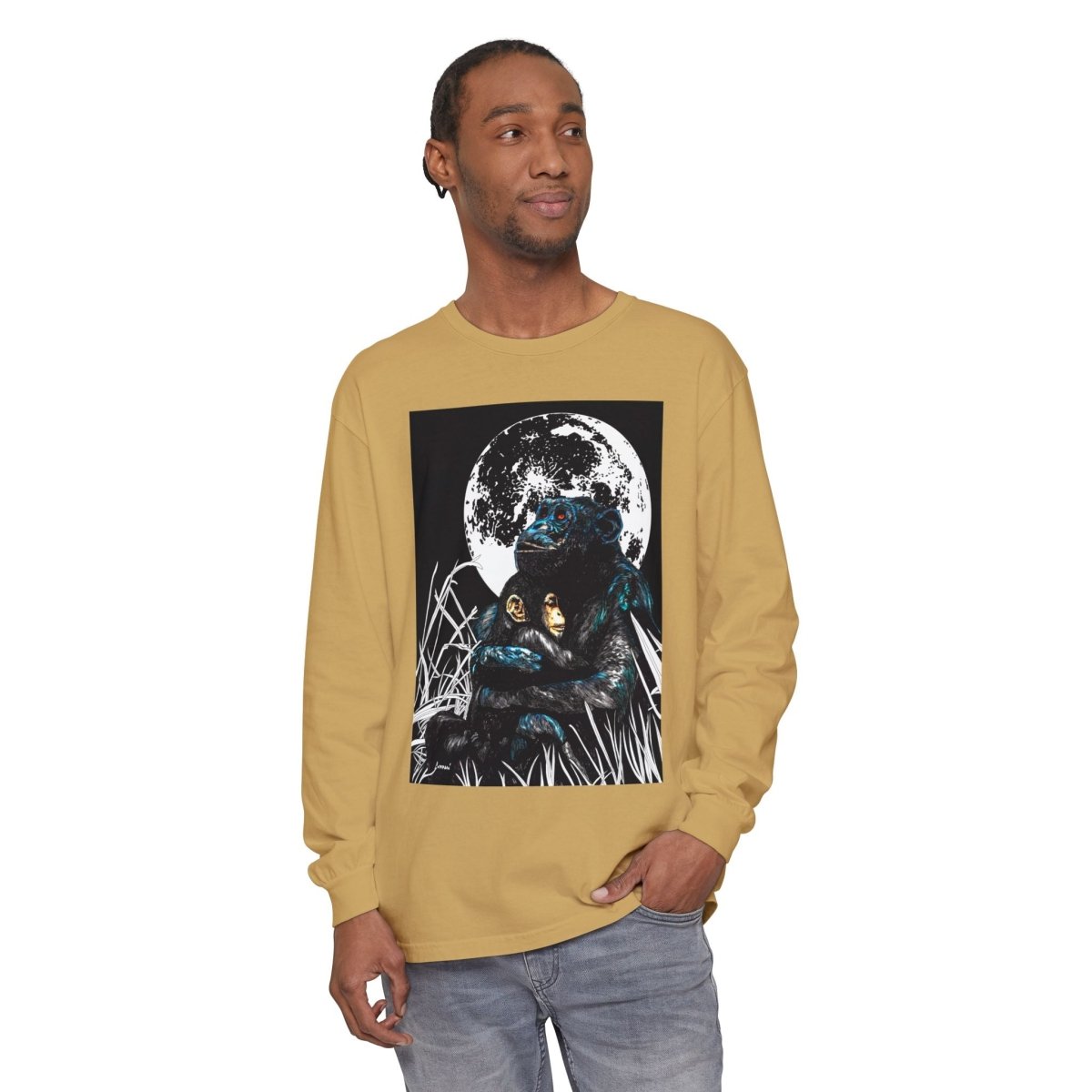 Gorilla and Child Long Sleeve T-Shirt - Nature - Inspired Gift for Animal Lovers - Curran Artworks