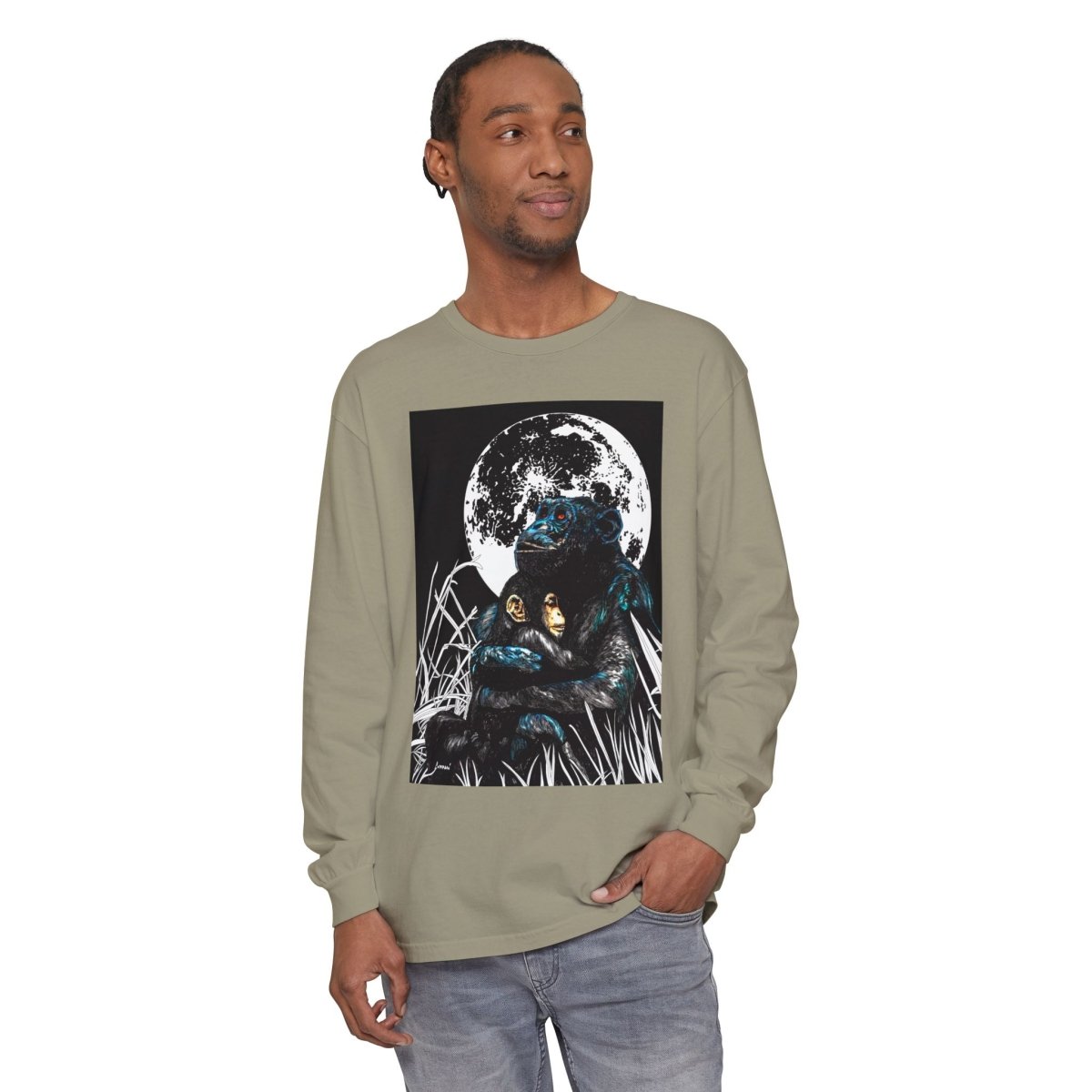 Gorilla and Child Long Sleeve T-Shirt - Nature - Inspired Gift for Animal Lovers - Curran Artworks