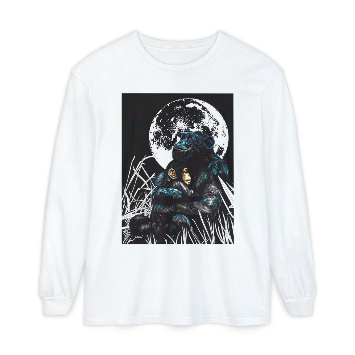 Gorilla and Child Long Sleeve T-Shirt - Nature - Inspired Gift for Animal Lovers - Curran Artworks